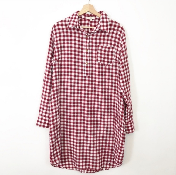 red checkered shirt dress
